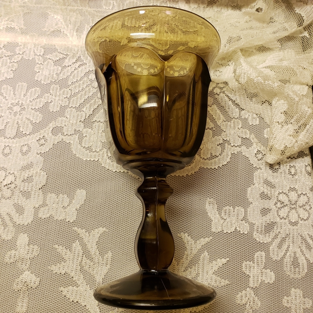 HOST PICK 💘 Vtg Noritake Gothic Black Smoke Glass Goblet Cup - Picture 1 of 6